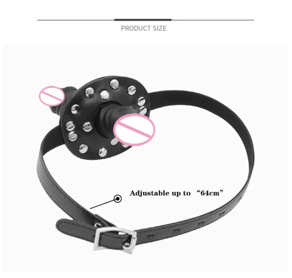 Double-Ended Penis Plug Dildo Open Mouth Gag Fetish BDSM Bondage Bite Adult Sex Toys Products for Women Men Couples Sexy Slave