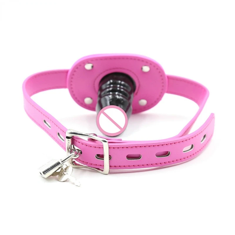Silicone Penis Plug Dildos Open Mouth Gag with Locking Buckles Leather Harness Bondage BDSM Sex Toys for Couple Adult Sex Game Silicone Penis Plug Dildos Open Mouth Gag with Locking Buckles Leather Harness Bondage BDSM Sex Toys for Couple Adult Sex Game