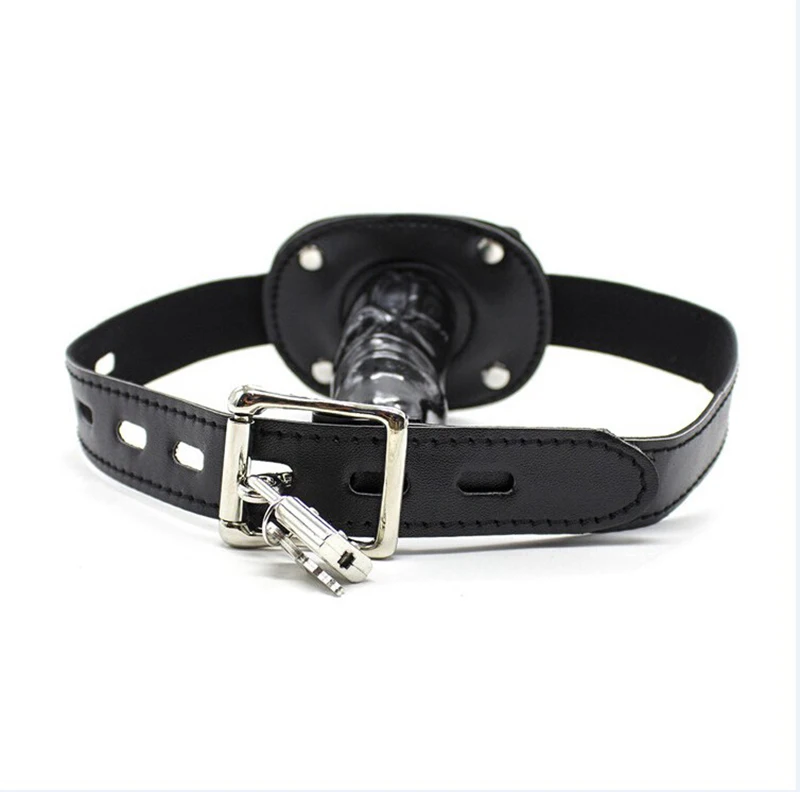 Silicone Penis Plug Dildos Open Mouth Gag with Locking Buckles Leather Harness Bondage BDSM Sex Toys for Couple Adult Sex Game Silicone Penis Plug Dildos Open Mouth Gag with Locking Buckles Leather Harness Bondage BDSM Sex Toys for Couple Adult Sex Game