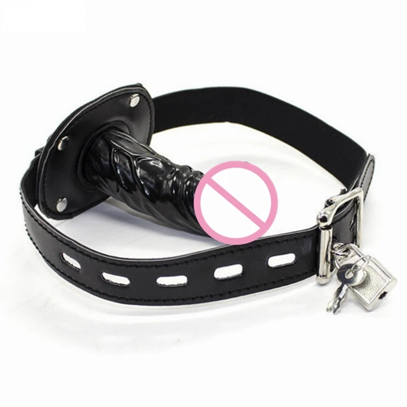 Silicone Penis Plug Dildos Open Mouth Gag with Locking Buckles Leather Harness Bondage BDSM Sex Toys for Couple Adult Sex Game Silicone Penis Plug Dildos Open Mouth Gag with Locking Buckles Leather Harness Bondage BDSM Sex Toys for Couple Adult Sex Game