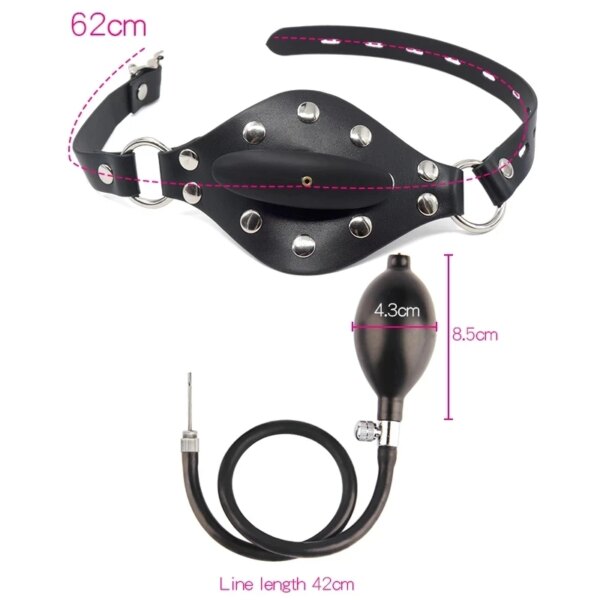 Liquid Silicone Inflatable Bondage Mouth Gag Oral Stuffed Open Mouth Ball Stick Plug Passion Flirting Restriants Adult Sex Toy