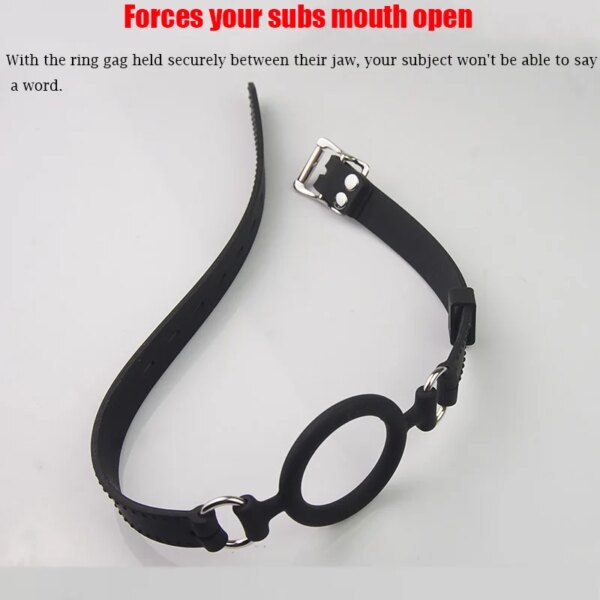 BDSM Open Mouth Gag O Ring,100% Medical Silicone Full Head Harness,SM Sex Toys For Couples,Bondage Gear
