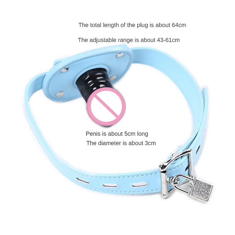 Open Mouth Gag, Penis Plug Oral Dildo Mouth Gag Fetish SM Bondage Restraints Sex Adult Game Toys for Couples
