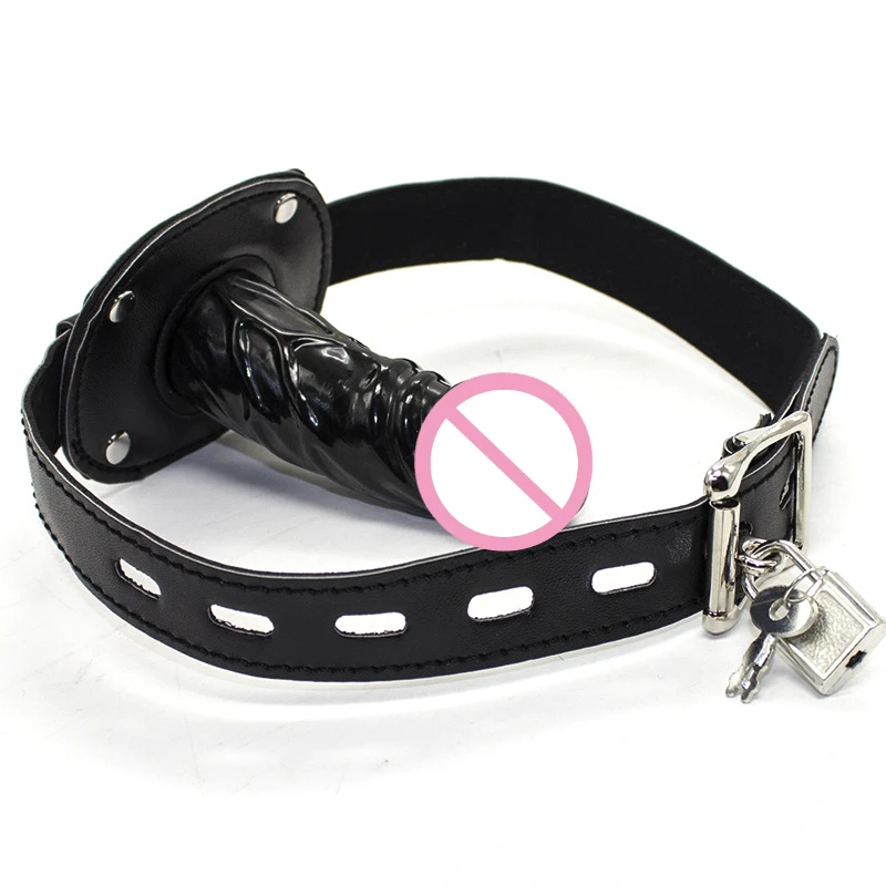 Open Mouth Gag, Penis Plug Oral Dildo Mouth Gag Fetish SM Bondage Restraints Sex Adult Game Toys for Couples