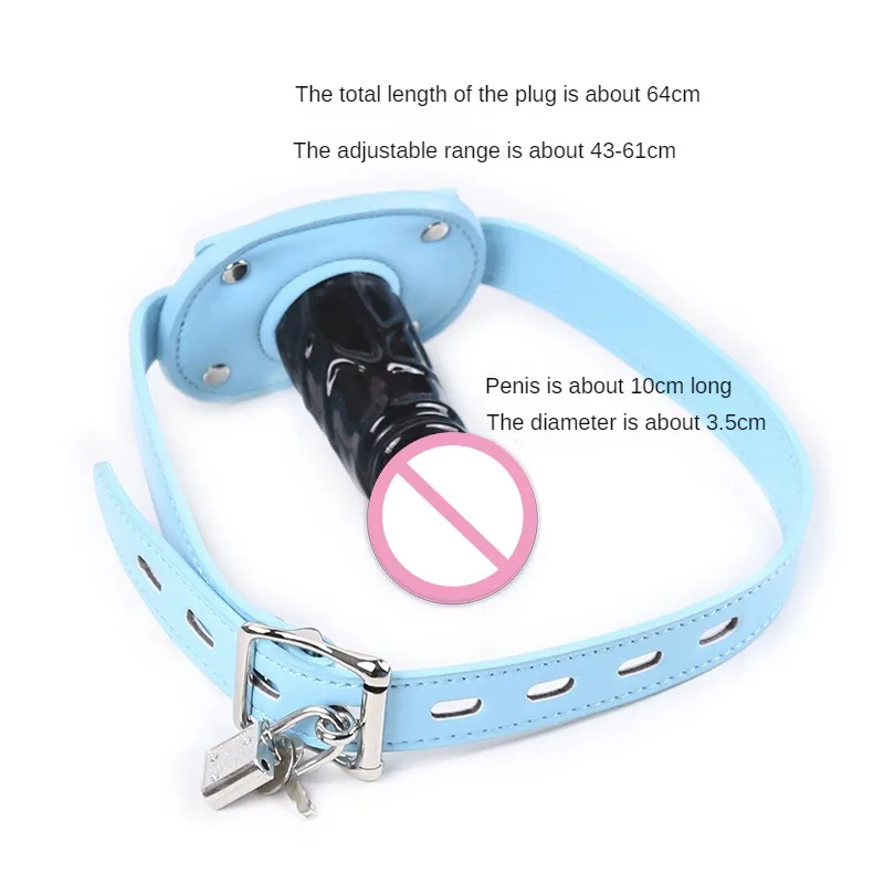Open Mouth Gag, Penis Plug Oral Dildo Mouth Gag Fetish SM Bondage Restraints Sex Adult Game Toys for Couples