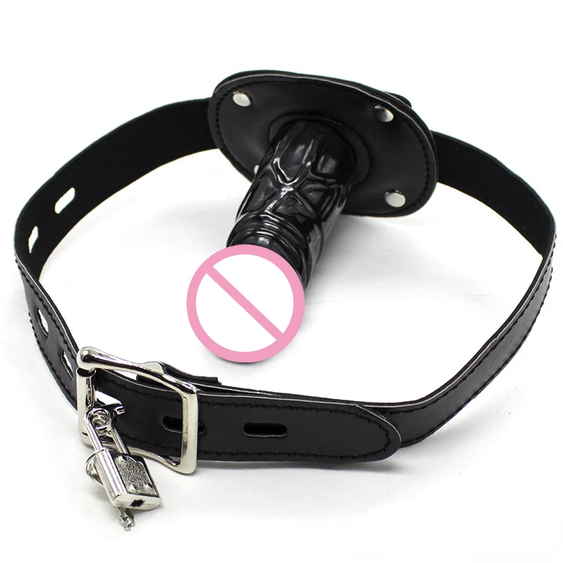 Open Mouth Gag, Penis Plug Oral Dildo Mouth Gag Fetish SM Bondage Restraints Sex Adult Game Toys for Couples