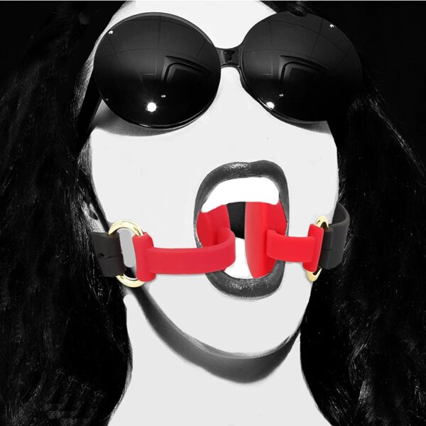 100% Silicone BDSM Open Mouth Spreader Gag Harness,SM Invisible Slave Gags Bondage,Sex Toys For Couples Adult Games,Restraints