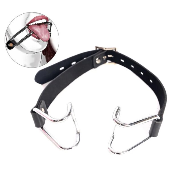 Bdsm Slave Metal Claw Hook Mouth Spreader,Oral Fixation Fetish Open Mouth Bite Gag SM Leather Bondage Oral Toys Sex Accessories