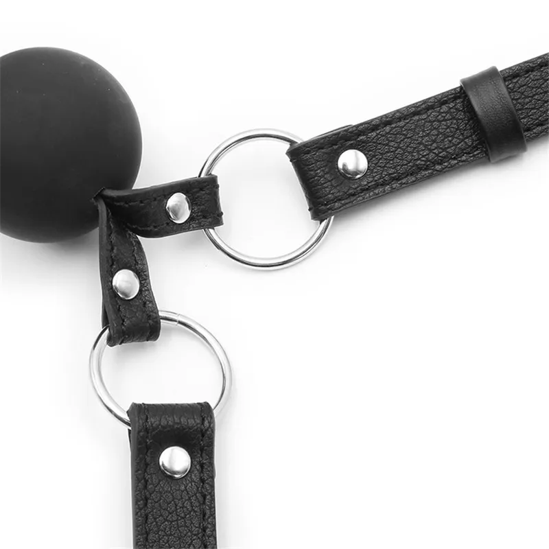 Soft Silicone Solid Ball Double Ball Mouth gag Bdsm Bondage Open Mouth Sex toys for couples gay PU Leather Plug Erotic products