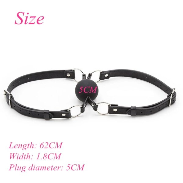 Soft Silicone Solid Ball Double Ball Mouth gag Bdsm Bondage Open Mouth Sex toys for couples gay PU Leather Plug Erotic products