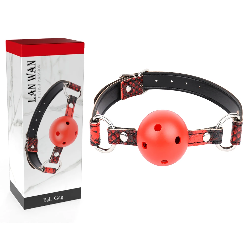 Detachable Ball Gag with Holes Breathable Open Mouth Plug Adjustable Bondage Muzzles Adult Sex Toys for Women and Couples