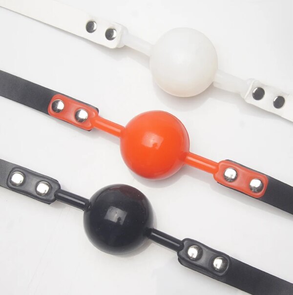 Bdsm Gag Leather Bondage,Solid Silicone Slave Mouth Gag Ball,Restraints,Harness Restriction,Sex Toys for Couples,SM Adult Games