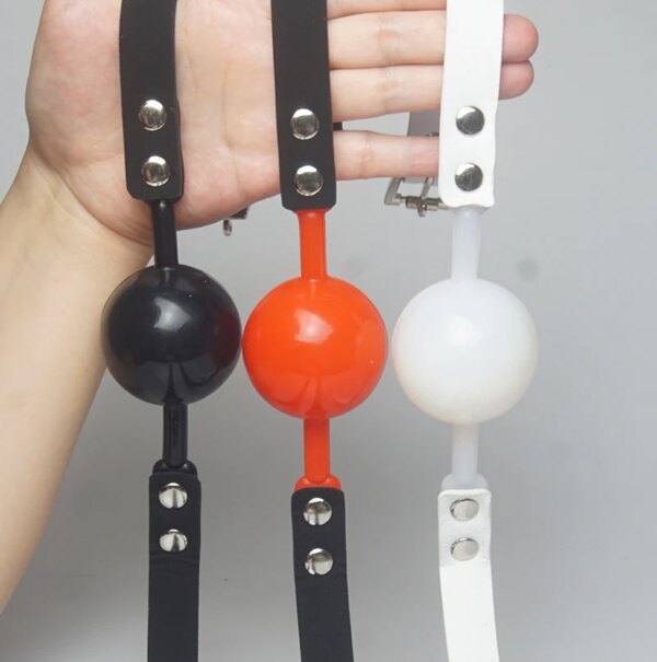 Bdsm Gag Leather Bondage,Solid Silicone Slave Mouth Gag Ball,Restraints,Harness Restriction,Sex Toys for Couples,SM Adult Games