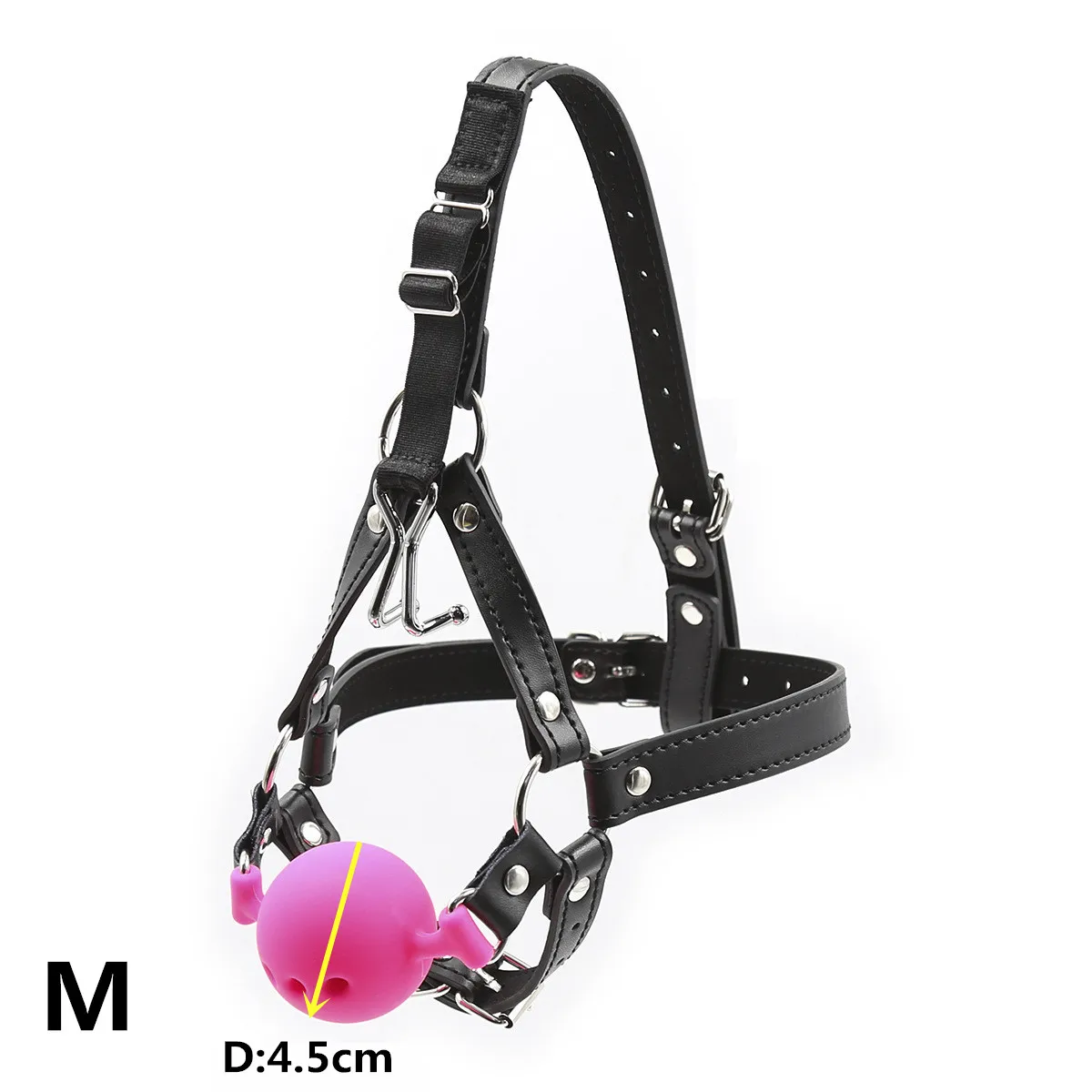 Bdsm Bondage Harness Strap Head Belts with Silicone Hollow Mouth Gag Ball and Nose Hook for Fetish Slave Role Play Sex Toys Bdsm Bondage Harness Strap Head Belts with Silicone Hollow Mouth Gag Ball and Nose Hook for Fetish Slave Role Play Sex Toys