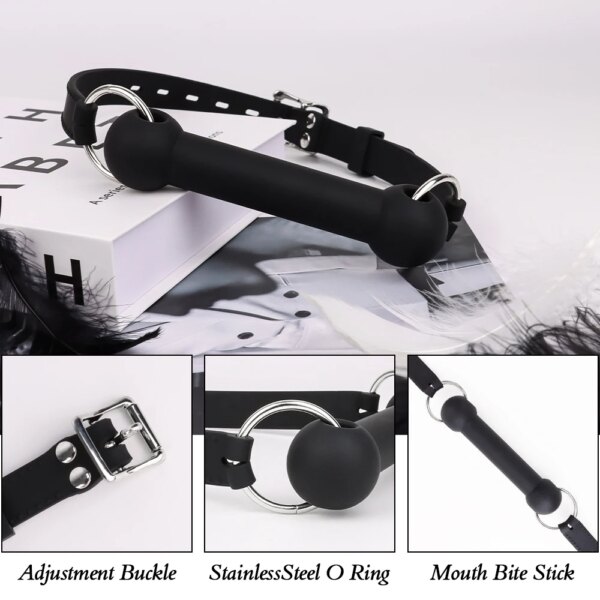 Oral Mouth Gag BDSM Bite Silicone Bone Gag SM Bondage Restraint Adult Sex Toys Ball Gag for Adults