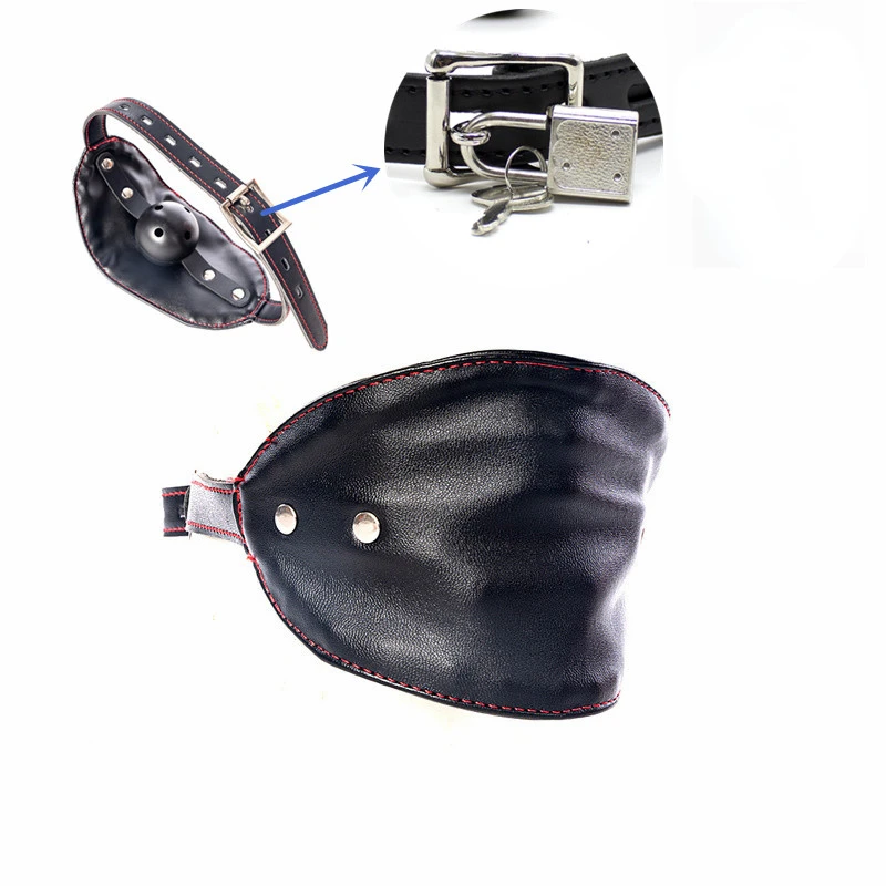 Lockable Bondage Strap with Hard Ball Mouth Gag Bdsm Fetish Slave Cosplay Adults Games Flirting Props Sex Toys for Couples Men
