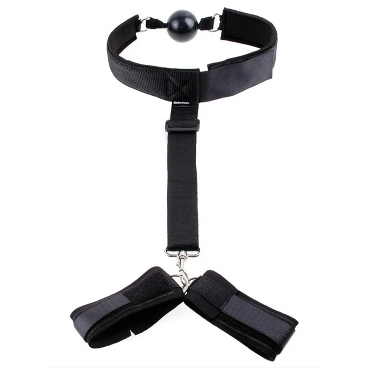 Backhand back gag ball female slave tempering props SM bondage bondage handcuffs flirting role-playing erotic sex toys