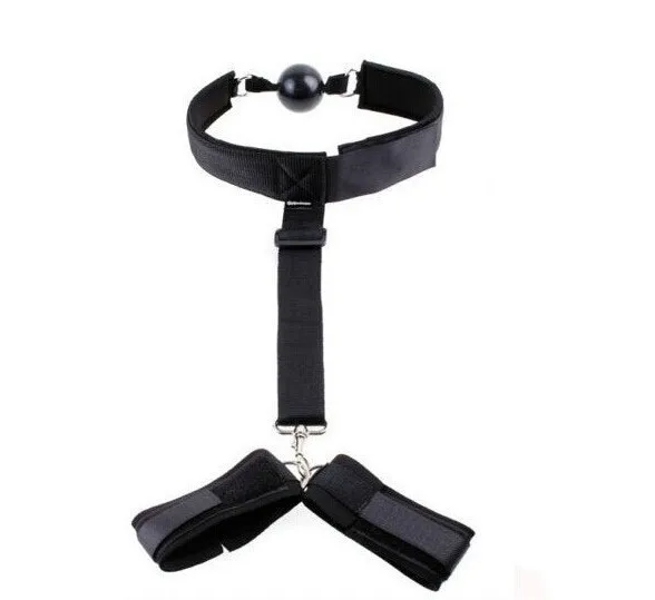 Backhand back gag ball female slave tempering props SM bondage bondage handcuffs flirting role-playing erotic sex toys