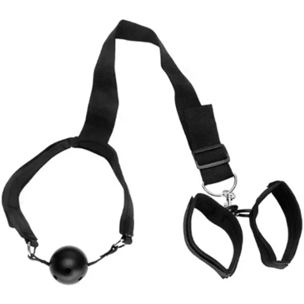Backhand back gag ball female slave tempering props SM bondage bondage handcuffs flirting role-playing erotic sex toys