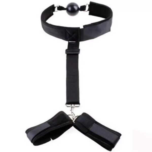 Backhand back gag ball female slave tempering props SM bondage bondage handcuffs flirting role-playing erotic sex toys