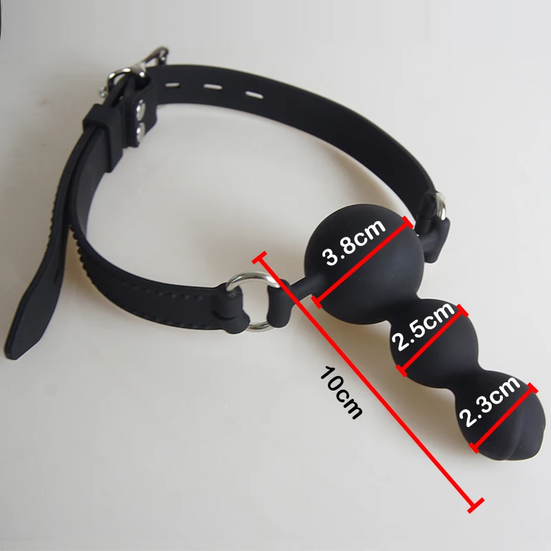 BDSM Medical Silicone 3 Ball Mouth Gag,Bondage Restraint Slave Gags Deep Throating,Sex Toys for Couple,Role Play,Adult Games