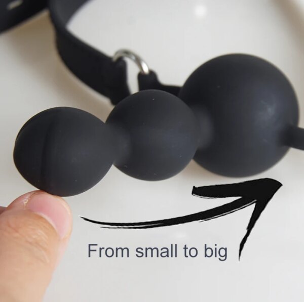 BDSM Medical Silicone 3 Ball Mouth Gag,Bondage Restraint Slave Gags Deep Throating,Sex Toys for Couple,Role Play,Adult Games