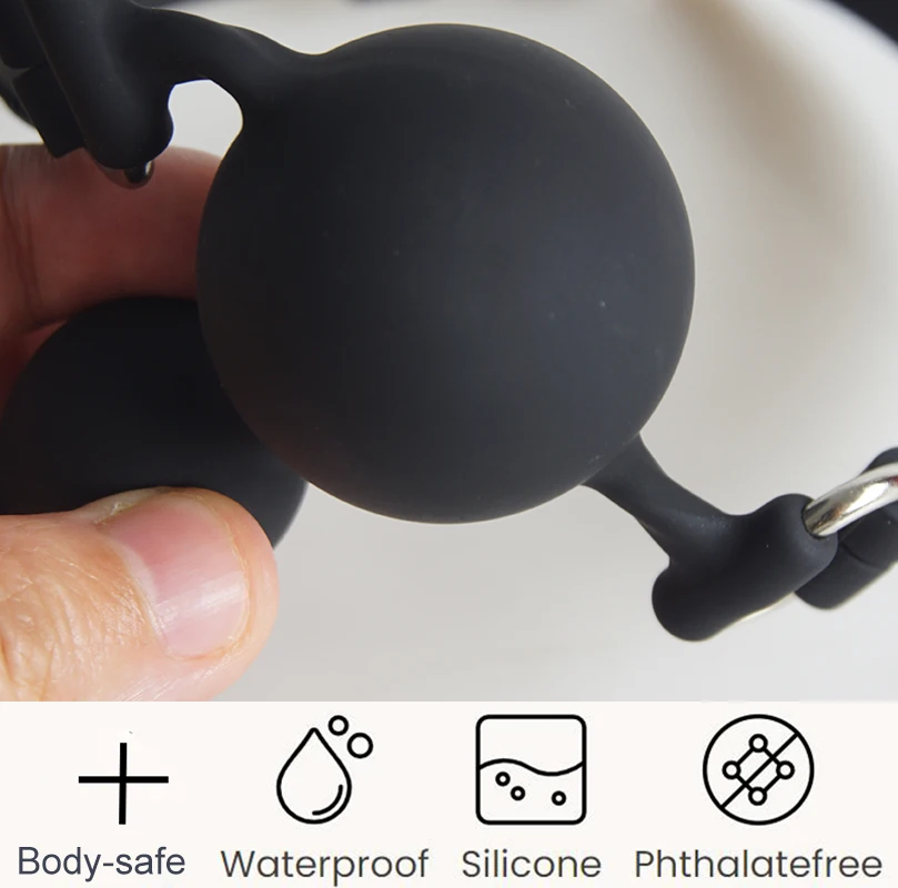 BDSM Medical Silicone 3 Ball Mouth Gag,Bondage Restraint Slave Gags Deep Throating,Sex Toys for Couple,Role Play,Adult Games