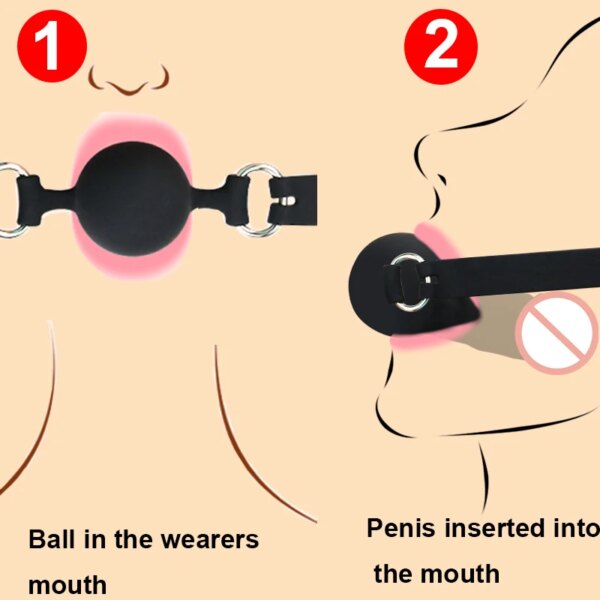 Dildo Reversible Ball or Cock in Mouth Gag,100% Medical Silicone Deepthroat BDSM Gags,Slave Bondage,Restraints,Sex Toys Couples