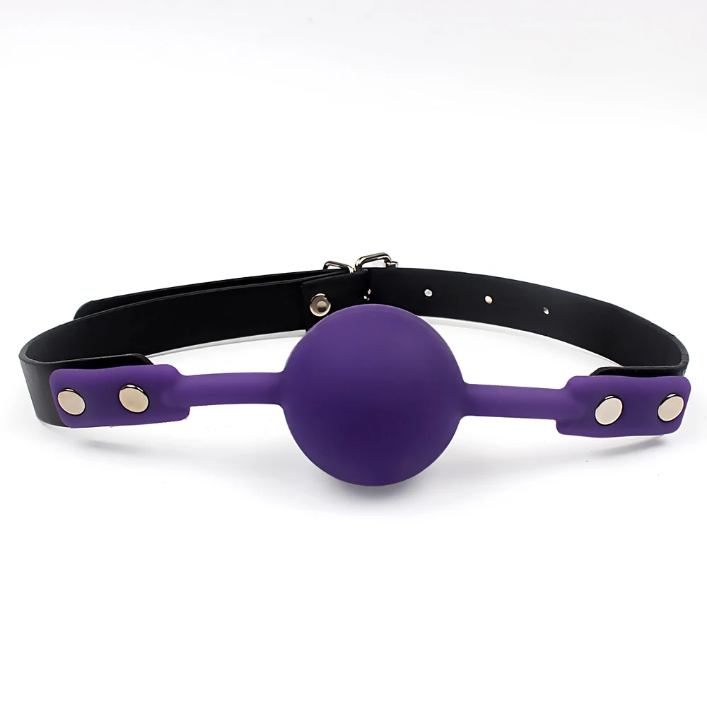 IKOKY Adult Games Mouth Gag Silicone Ball Oral Fixation PU Leather Band Bondage Restraints 4 Colors Sex Toys for Couples