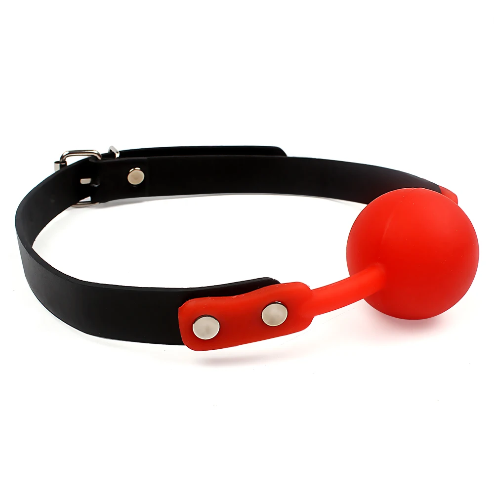 IKOKY Adult Games Mouth Gag Silicone Ball Oral Fixation PU Leather Band Bondage Restraints 4 Colors Sex Toys for Couples