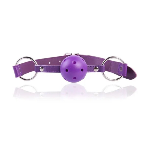 4 Colors Faux Leather Mouth Gag Adjustable Plastic Ball Adult Flirting Fetish Roleplay Game Props Couples BDSM Bondage Sex Toys