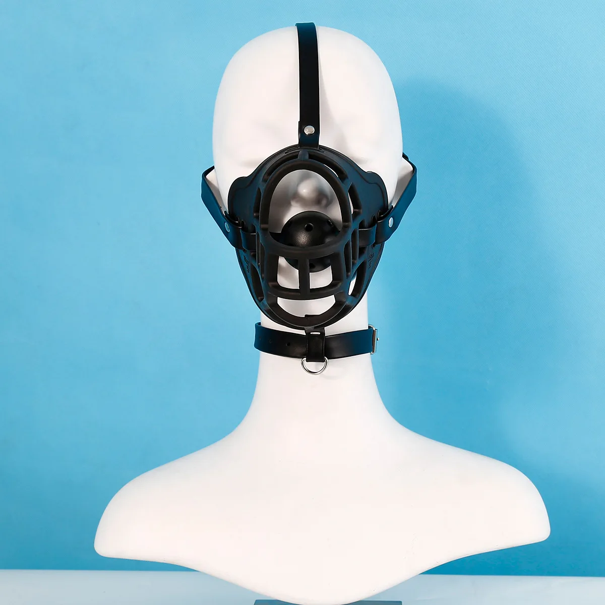 Leather Bdsm Mask Soft Silicone Dog Muzzle Head Face Bondage Harness Ball Bite Gag Fetish Puppy Play Slave Pet Role Play Sex Toy