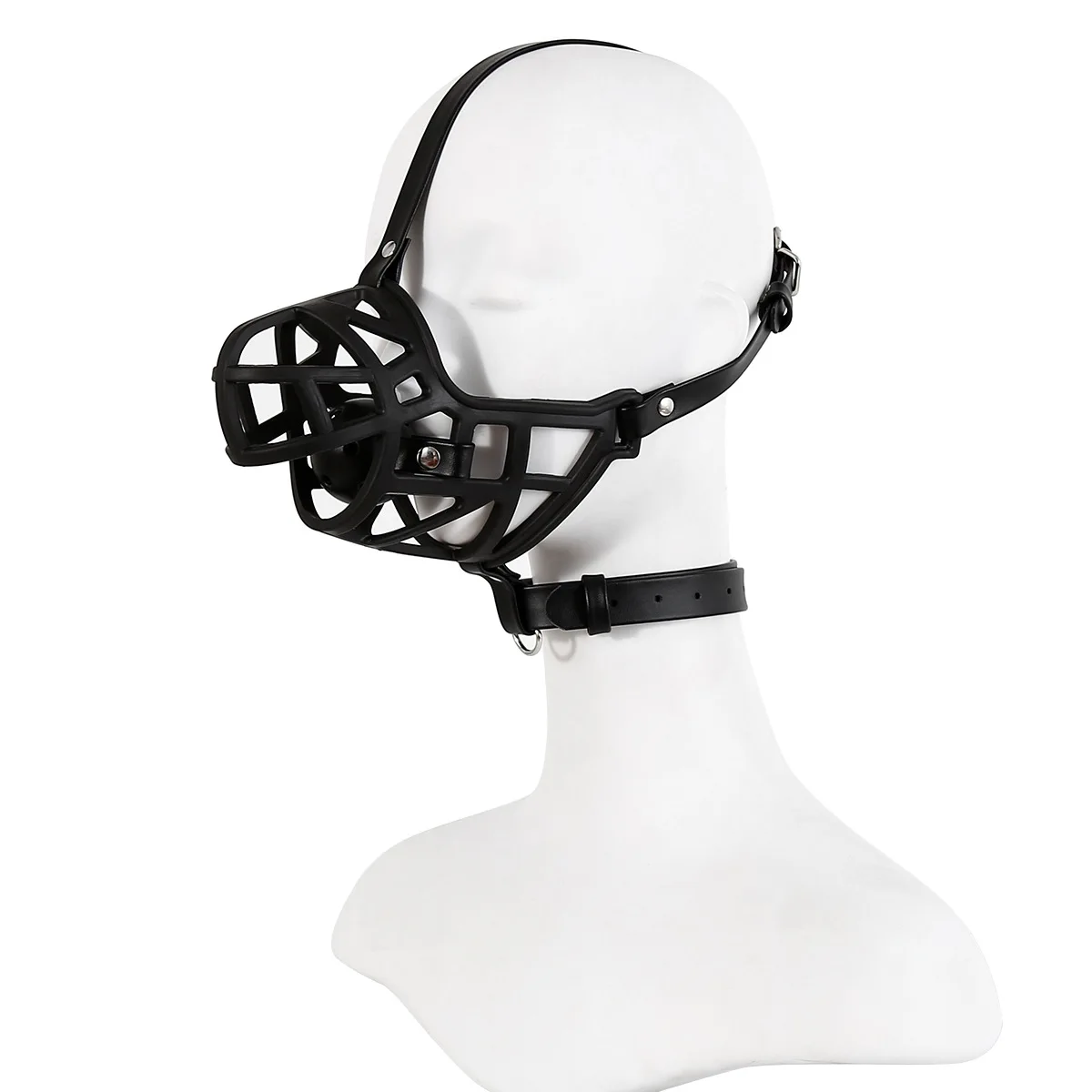 Leather Bdsm Mask Soft Silicone Dog Muzzle Head Face Bondage Harness Ball Bite Gag Fetish Puppy Play Slave Pet Role Play Sex Toy