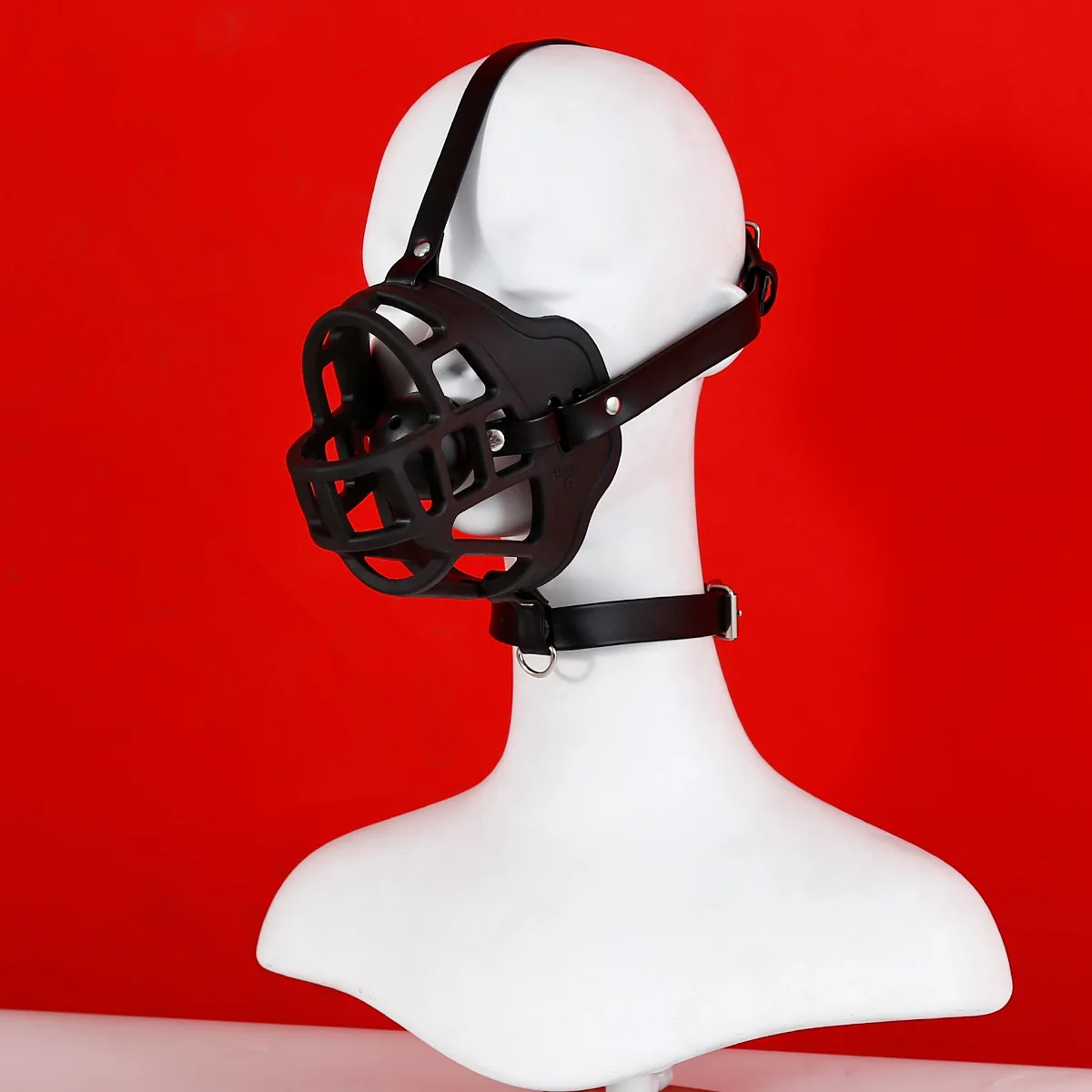 Leather Bdsm Mask Soft Silicone Dog Muzzle Head Face Bondage Harness Ball Bite Gag Fetish Puppy Play Slave Pet Role Play Sex Toy