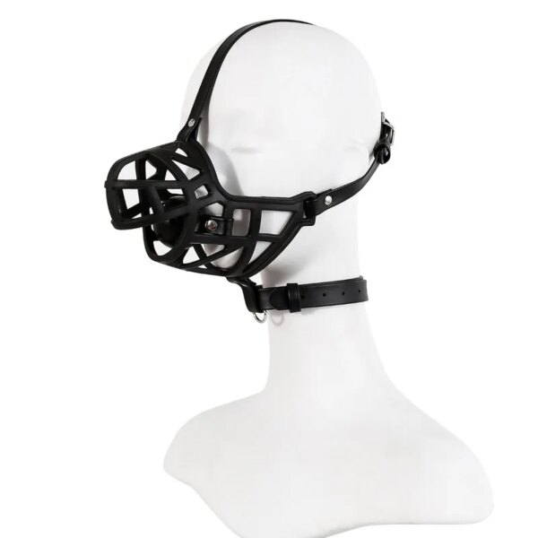 Leather Bdsm Mask Soft Silicone Dog Muzzle Head Face Bondage Harness Ball Bite Gag Fetish  Slave Pet Role Play Sex Toy