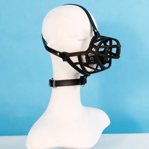 Leather Bdsm Mask Soft Silicone Dog Muzzle Head Face Bondage Harness Ball Bite Gag Fetish  Slave Pet Role Play Sex Toy
