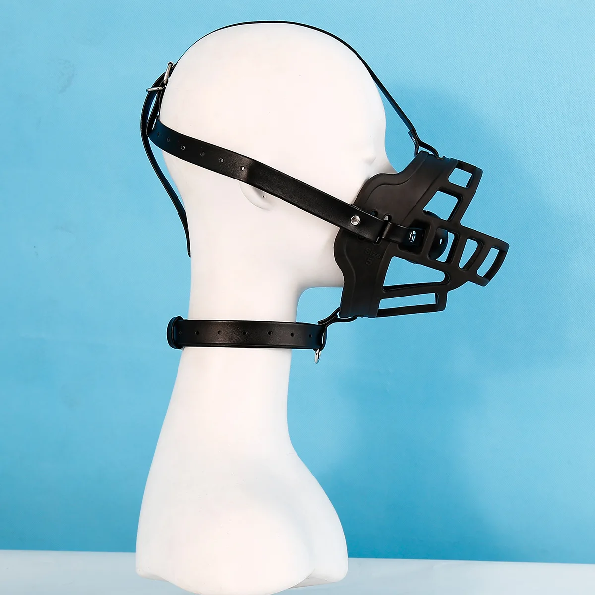 Leather Bdsm Mask Soft Silicone Dog Muzzle Head Face Bondage Harness Ball Bite Gag Fetish Puppy Play Slave Pet Role Play Sex Toy