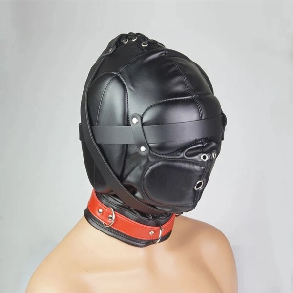 Bdsm Mask With Gag,Gear Bondage,Role Play Hood Padded Blindfold,Sex Toys For Couples,Head Harness SM Products