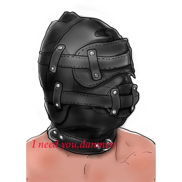Bdsm Mask With Gag,Gear Bondage,Role Play Hood Padded Blindfold,Sex Toys For Couples,Head Harness SM Products