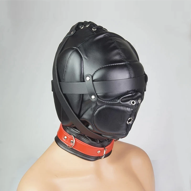 Bdsm Mask With Gag,Gear Bondage,Role Play Hood Padded Blindfold,Sex Toys For Couples,Head Harness SM Products