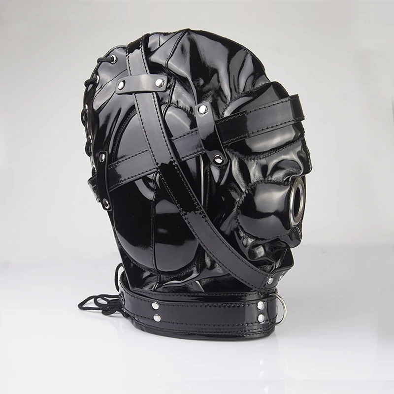 Bdsm Mask With Gag,Gear Bondage,Role Play Hood Padded Blindfold,Sex Toys For Couples,Head Harness SM Products