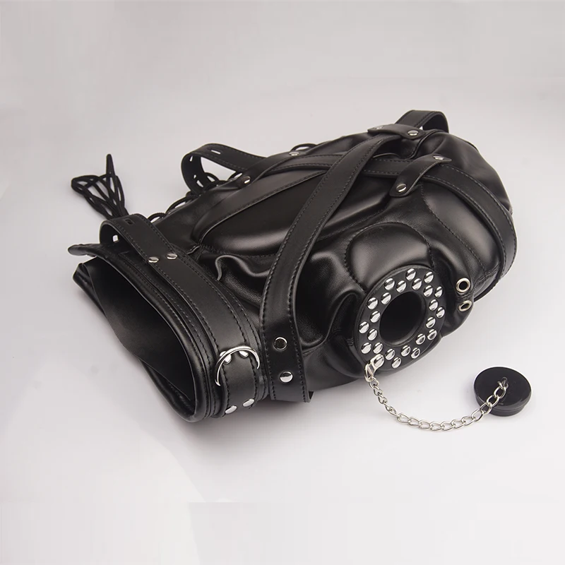 Bdsm Mask With Gag,Gear Bondage,Role Play Hood Padded Blindfold,Sex Toys For Couples,Head Harness SM Products