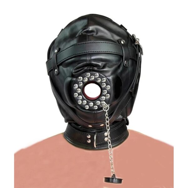 Bdsm Mask With Gag,Gear Bondage,Role Play Hood Padded Blindfold,Sex Toys For Couples,Head Harness SM Products