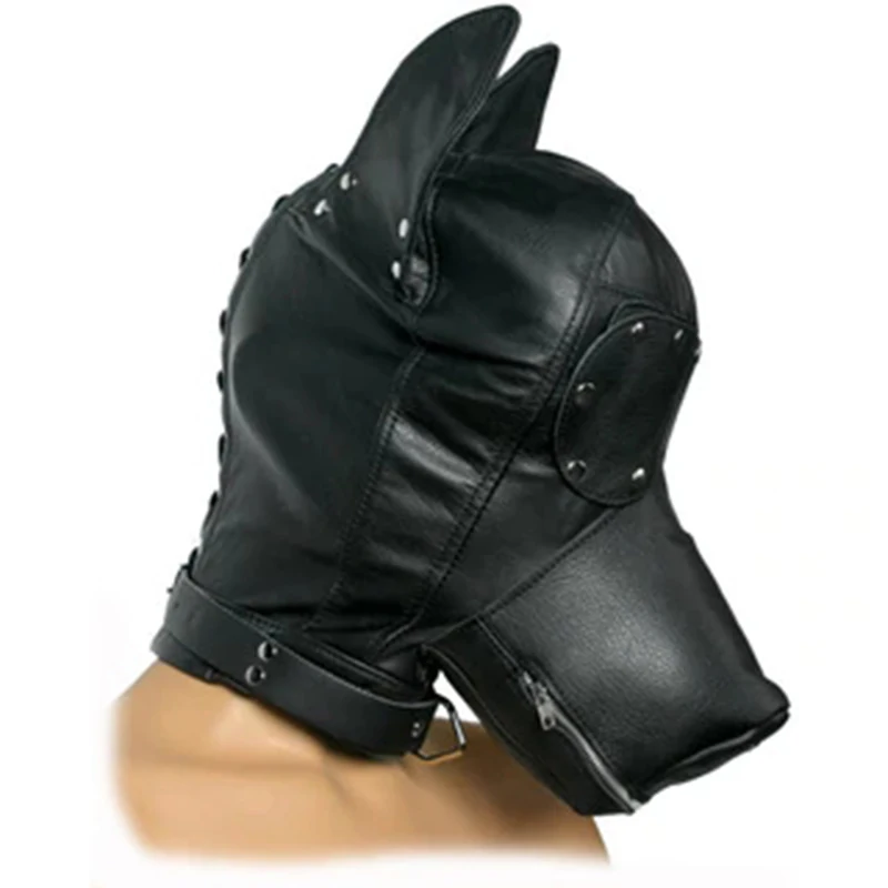 Bdsm Mask With Gag,Gear Bondage,Role Play Hood Padded Blindfold,Sex Toys For Couples,Head Harness SM Products
