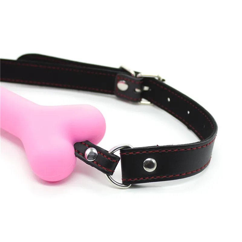 PU Leather Cute Dog Bone Gag Ball Silicone Mouth Plug Gag Restraint Slave BDSM Couples Flirting Sex Products for Women PU Leather Cute Dog Bone Gag Ball Silicone Mouth Plug Gag Restraint Slave BDSM Couples Flirting Sex Products for Women