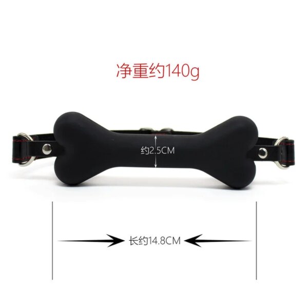 PU Leather Cute Dog Bone Gag Ball Silicone Mouth Plug Gag Restraint Slave BDSM Couples Flirting Sex Products for Women