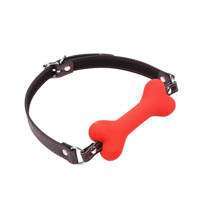 PU Leather Cute Dog Bone Gag Ball Silicone Mouth Plug Gag Restraint Slave BDSM Couples Flirting Sex Products for Women PU Leather Cute Dog Bone Gag Ball Silicone Mouth Plug Gag Restraint Slave BDSM Couples Flirting Sex Products for Women