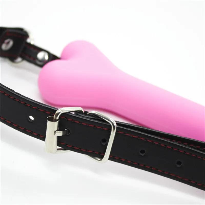 PU Leather Cute Dog Bone Gag Ball Silicone Mouth Plug Gag Restraint Slave BDSM Couples Flirting Sex Products for Women PU Leather Cute Dog Bone Gag Ball Silicone Mouth Plug Gag Restraint Slave BDSM Couples Flirting Sex Products for Women