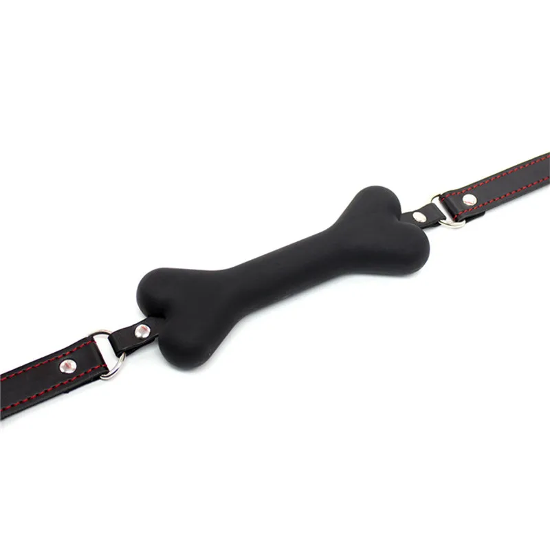 PU Leather Cute Dog Bone Gag Ball Silicone Mouth Plug Gag Restraint Slave BDSM Couples Flirting Sex Products for Women PU Leather Cute Dog Bone Gag Ball Silicone Mouth Plug Gag Restraint Slave BDSM Couples Flirting Sex Products for Women