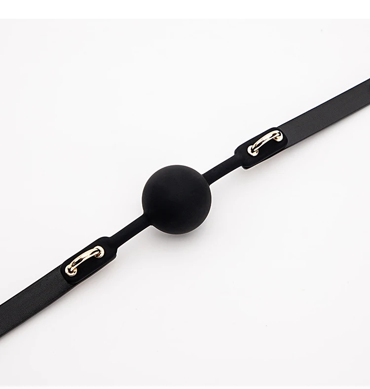 BLACKWOLF Soft Silicone Ball Gag Oral Fixation Bondage Mouth Gag Mouth Stuffed PU Leather Band Sex Toys for Couples Adult Games
